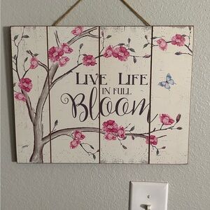 Floral Wall Art Decor with Pink Blossoms